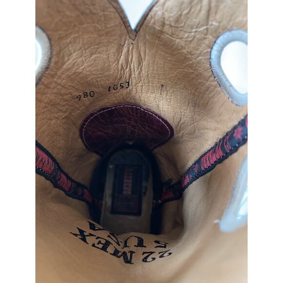 Potrero Laurel Women's Rodeo Square Toe Cowboy Boots Western Red Brown 5 - Picture 9 of 13